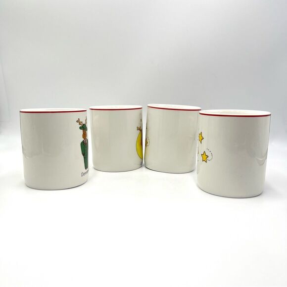 4‎ Christmas REINDEER MUGS Whimsical Holiday Cups LTD Commodities White Ceramic - Picture 4 of 7